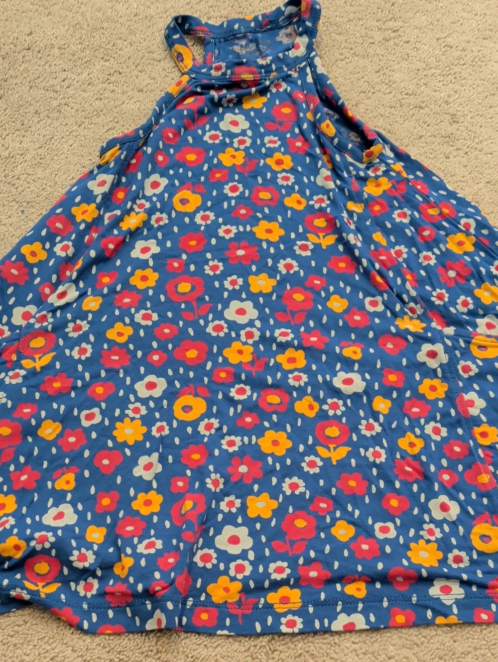 Harper Canyon Blue Floral Sundress with Pink & Yellow Flowers